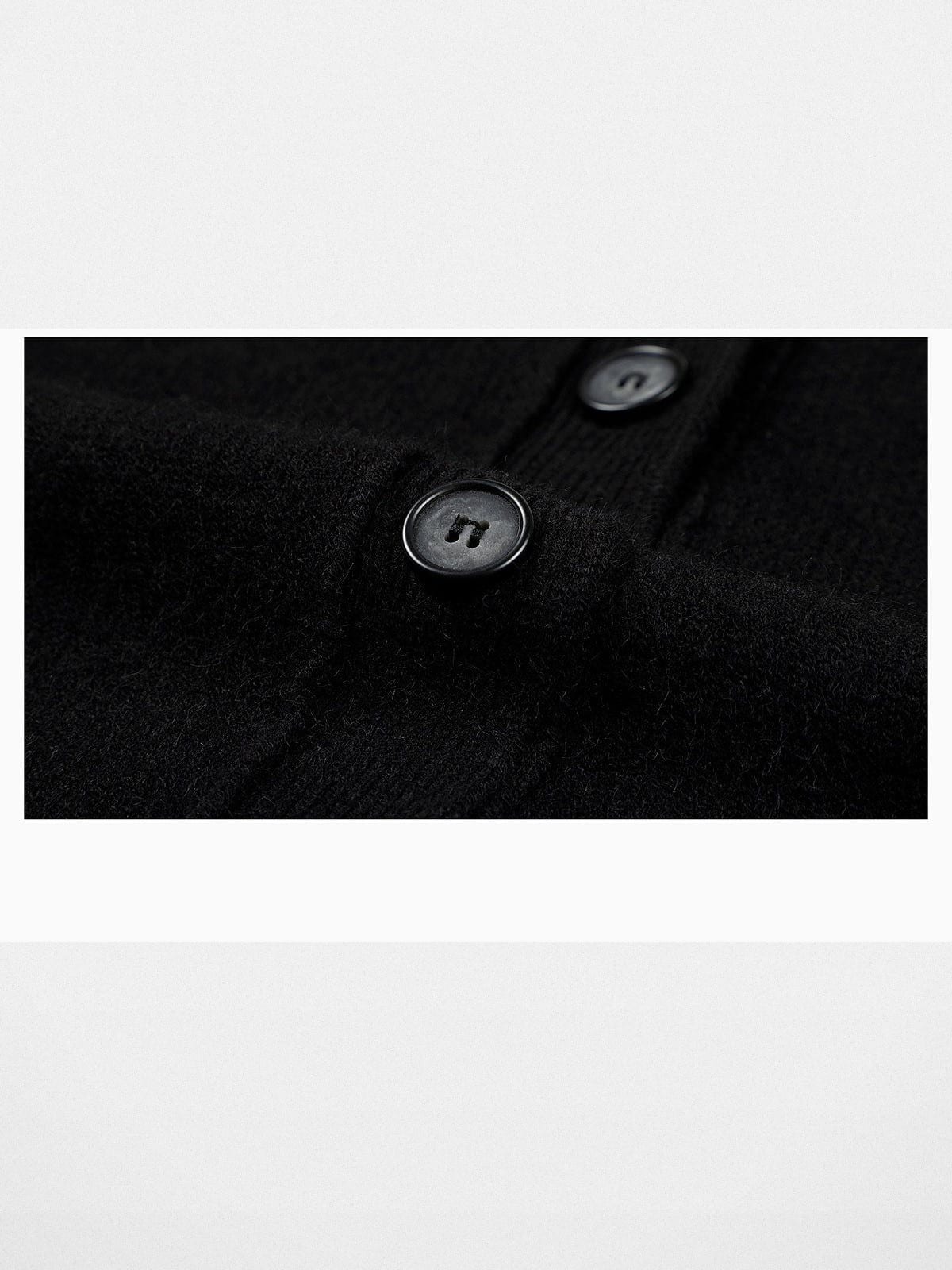 MEDM Floral Embroidered Knit Cardigan in Black - Detail