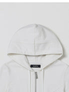 SMFK Cotton Blend Zip Up Hoodie in White - Detail