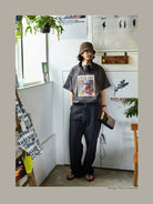 USAGE Heavyweight Graphic Cotton T Shirt in Dark Gray - On Male Model