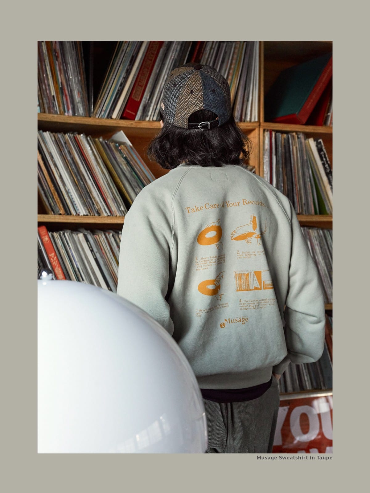 USAGE Heavyweight Raglan Graphic Sweatshirt in Mint - On Model