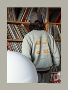 USAGE Heavyweight Raglan Graphic Sweatshirt in Mint - On Model