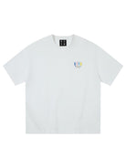 MEDM Letter Embroidery Cotton T Shirt in White