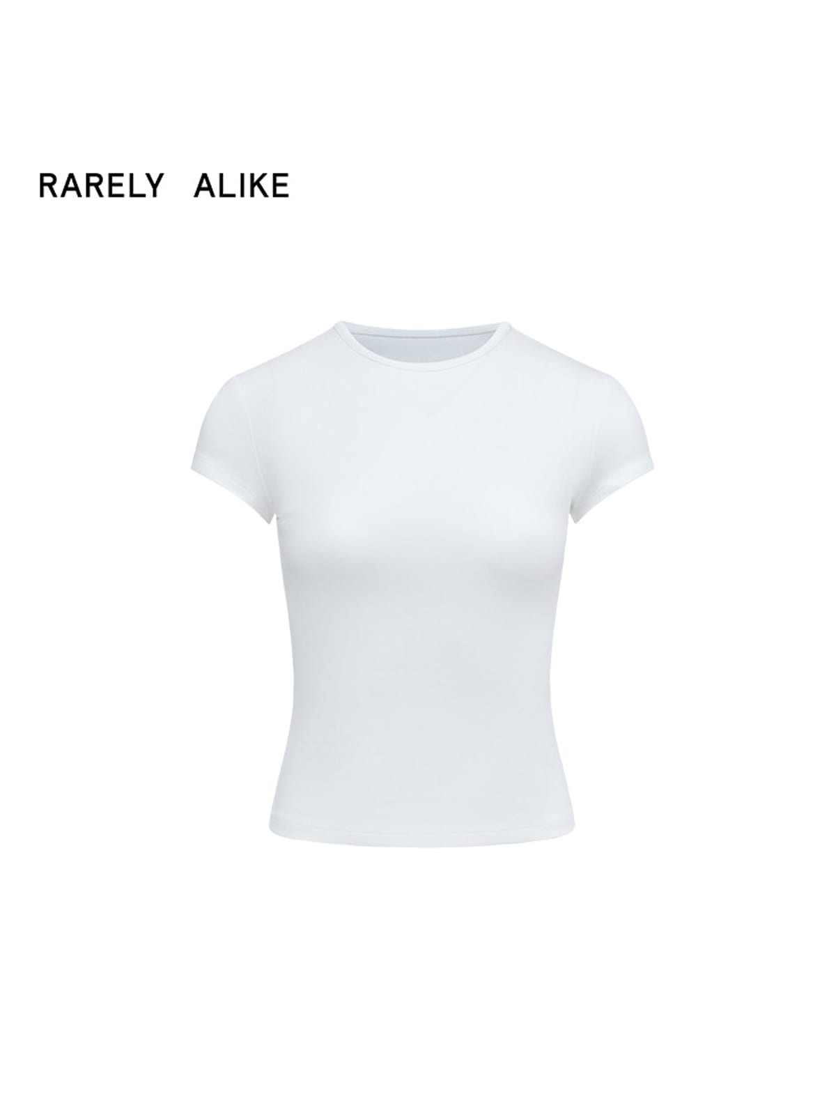 RARELY ALIKE Cotton Blend Crew Neck T Shirt in White