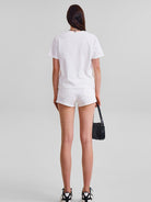 SMFK Vintage Wash Cross Graphic T Shirt in White - On Model