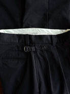 USAGE Pleated Cotton Twill Chinos in Black - Detail