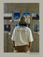 USAGE Air Spun Cotton Graphic T Shirt in White - On Model