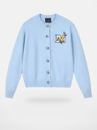 MEDM Floral Embroidered Knit Cardigan in Sky Blue