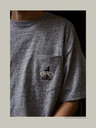 USAGE JZ Festival Graphic Cotton T Shirt in Gray - On Model