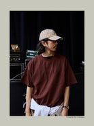 USAGE JZ Festival Graphic Cotton T Shirt in Brown - On Male Model