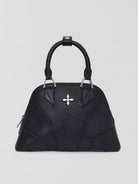 SMFK Medium Leather Shell Bag in Black