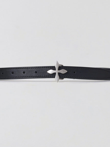 Thin Leather Cross Buckle Belt | MING STREET