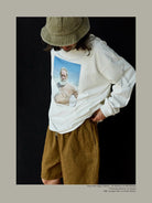 USAGE Vintage Photo Print Cotton T Shirt in White - On Male Model