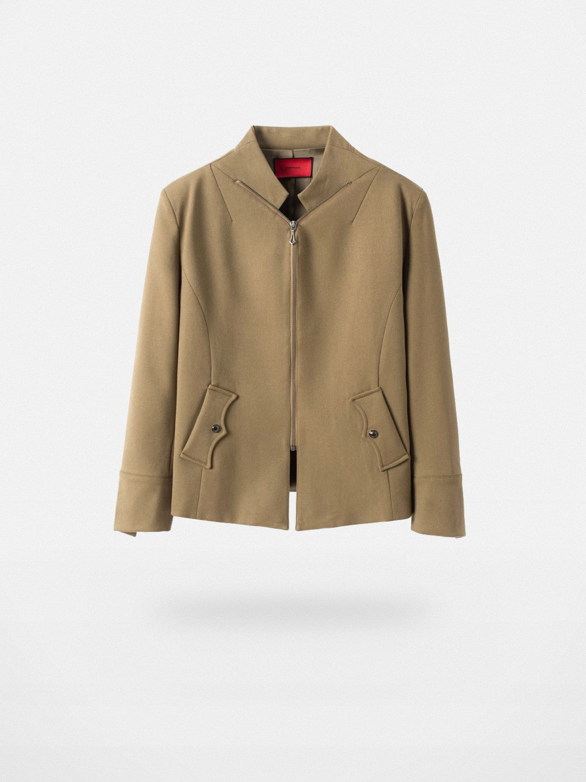 Y OFFICIAL Zip Stand Collar Jacket in Olive