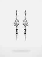 BLACKHEAD Pearl Eye Spike Drop Earrings in Silver