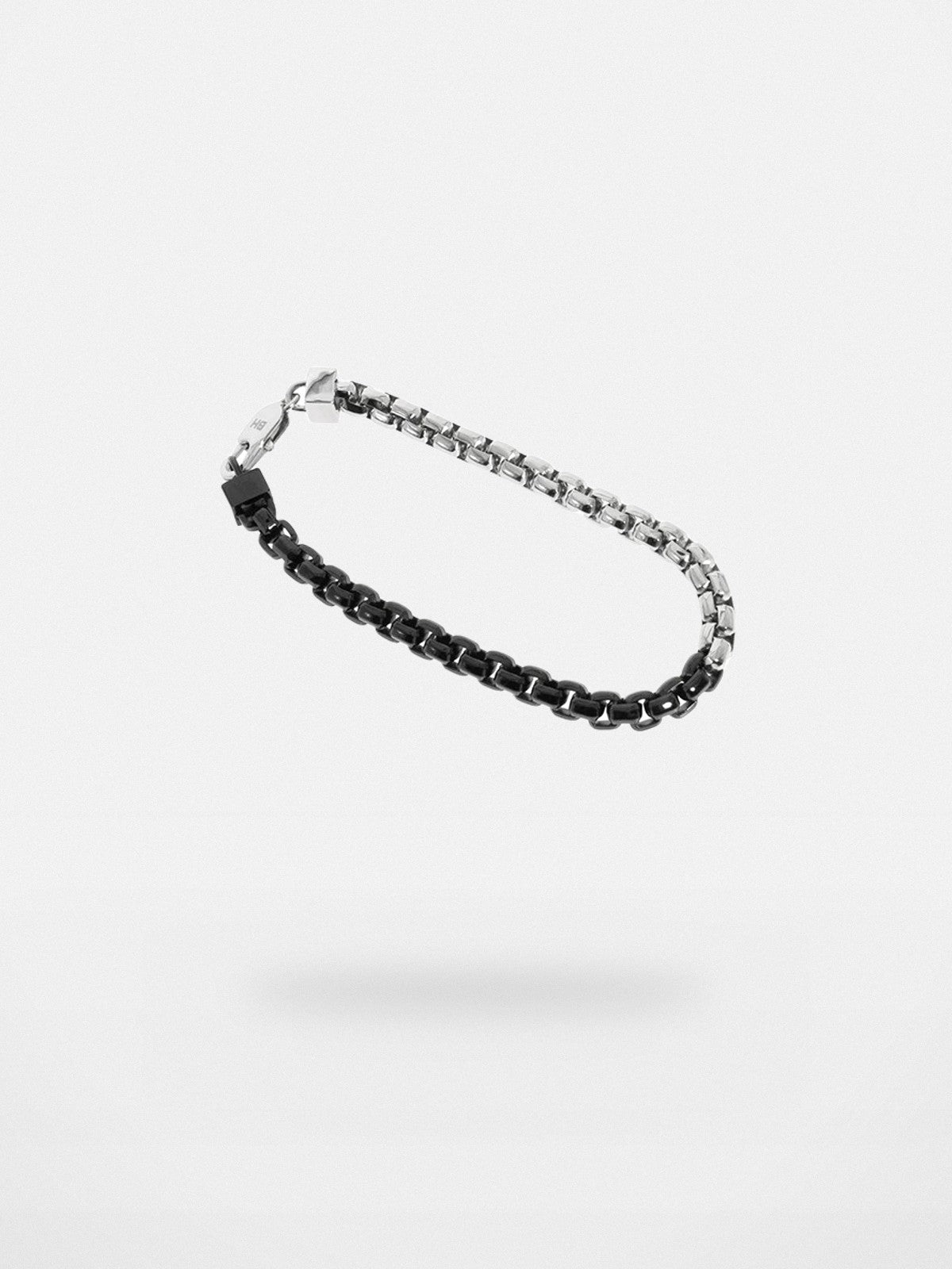 BLACKHEAD Two Tone Steel Box Chain Bracelet in Black
