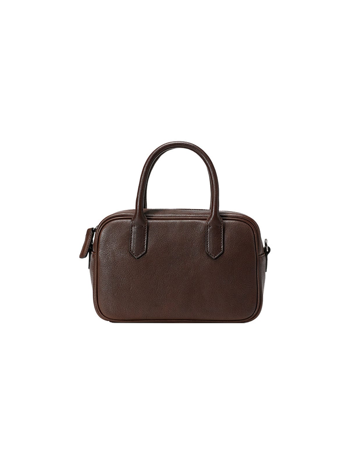QIUZHEN Vegetable Tanned Leather Bowling Bag in Brown