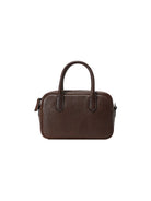 QIUZHEN Vegetable Tanned Leather Bowling Bag in Brown