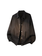 MEDM Collared Snap Front Jacket in Black