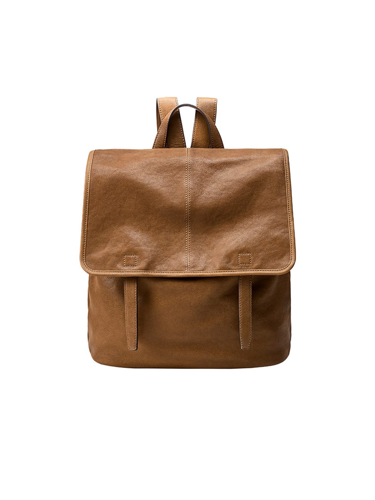 QIUZHEN Vegetable Tanned Goat Leather Backpack in Beige
