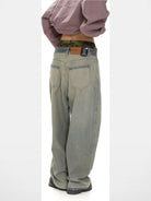 MASONPRINCE Inside Out Washed High Waisted Jeans in Denim - On Model