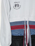BLINDNOPLAN Layered Waistband Spliced Hoodie in Gray - On Model