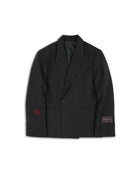 SOD Striped Double Breasted Wool Blend Blazer in Black