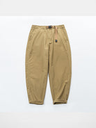 Soda Trendy Belted Cotton Nylon Tapered Pants in Beige