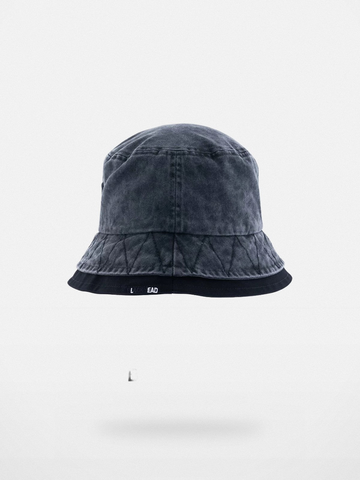 BLACKHEAD Washed Cotton Double Brim Bucket Hat in Gray