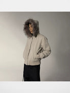 Y OFFICIAL Deconstructed Washed Cotton Jacket in Beige - On Male Model