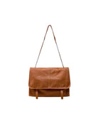 QIUZHEN Vegetable Tanned Leather Messenger Bag in Brown