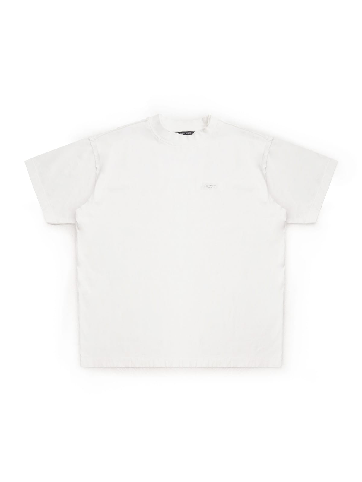 MASONPRINCE Exposed Seam Tape Print T Shirt in White