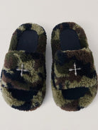 SMFK Camouflage Sheep Wool Slides in [Flat] Land Camouflage
