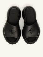 SMFK 7cm Platform Embossed EVA Slides in Black