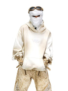 PERSONSOUL Vintage Wash Cotton Logo Hoodie in White - On Model
