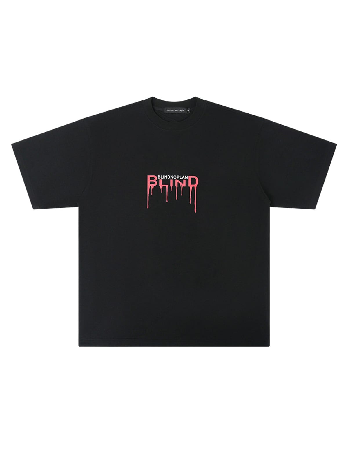 BLINDNOPLAN Screen Print Cotton Blend T Shirt in Black