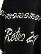 Retro 21 Western Jacquard Shawl Cardigan in White - Detail