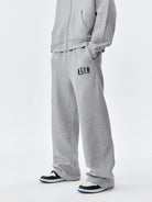 MEDM Cotton Blend Straight Leg Sweatpants in Gray - On Model