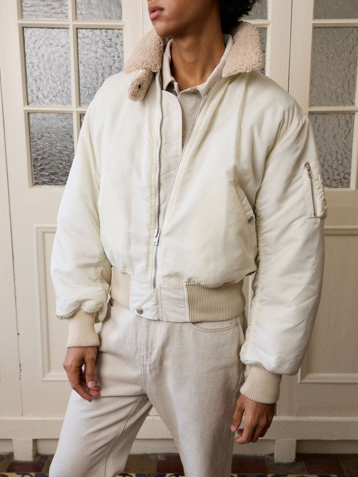 Retro 21 Thinsulate Padded B 15 Jacket in Yellow - On Male Model