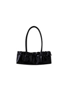 SweetChilling Glossy Sheepskin Baguette Bag Star Charm in Black