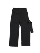 SOD Detachable Strap Straight Leg Trousers in Black