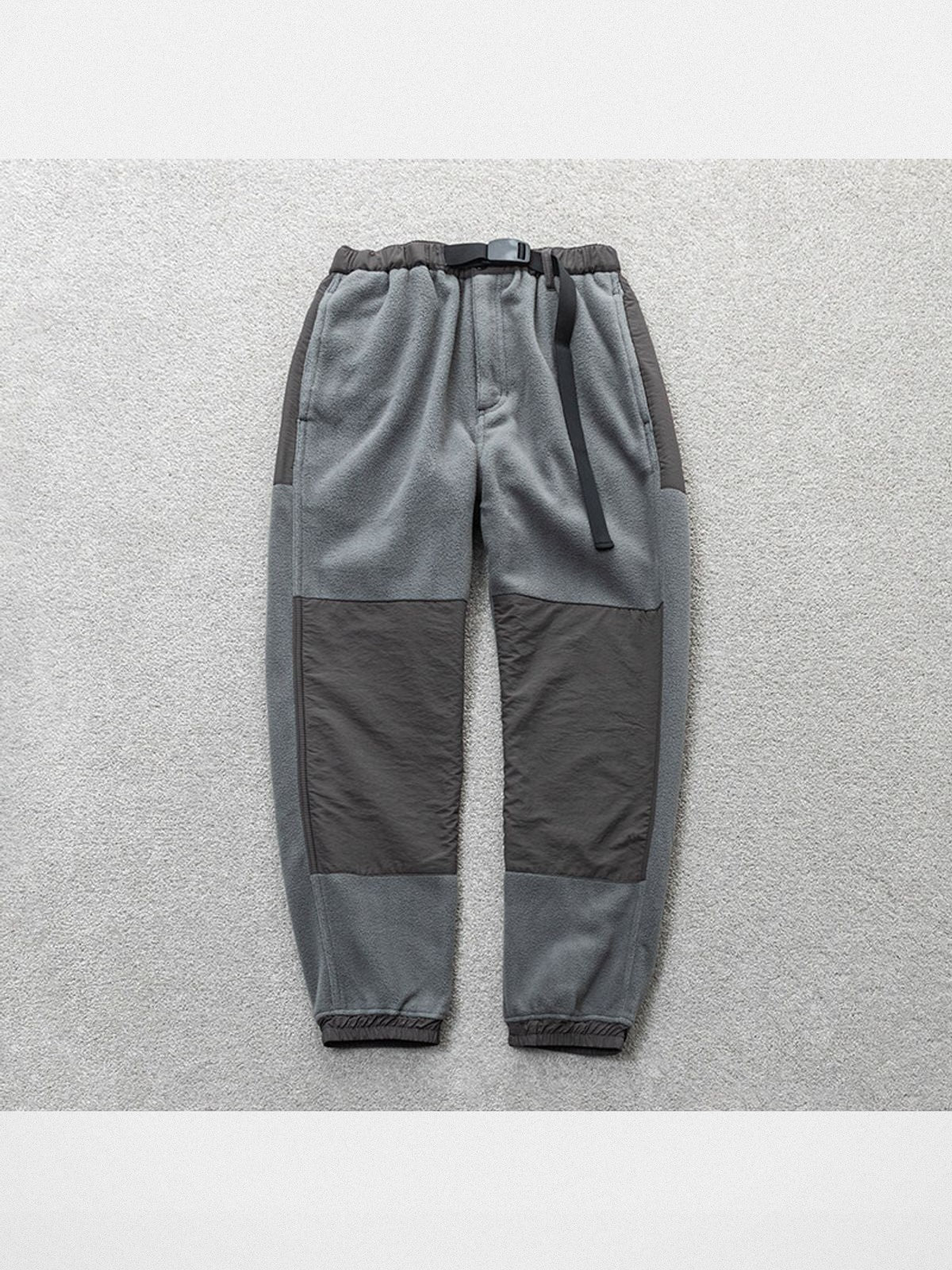 SODA Paneled Polar Fleece Climbing Pants in Gray
