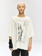 D5ove Mew York Graphic Hemp Blend T Shirt in White - On Male Model