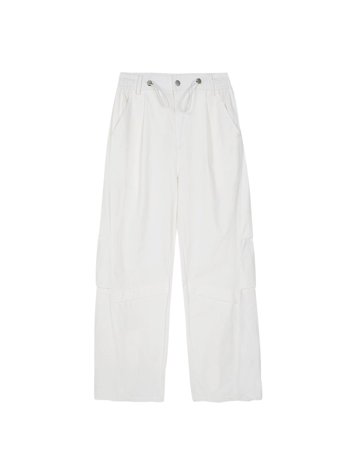 MEDM Crinkled Nylon Parachute Cargo Pants in White