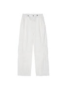 MEDM Crinkled Nylon Parachute Cargo Pants in White