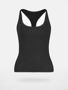 FaxCopyExpress Long U Cut Racer Tank in Black