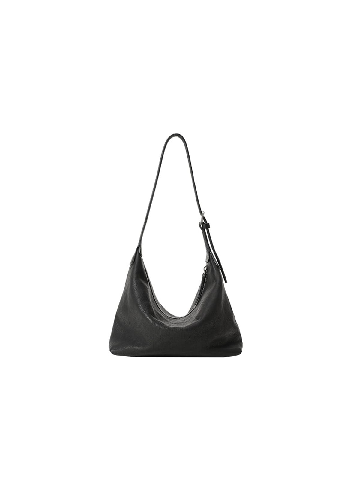 QIUZHEN Vegetable Tanned Calfskin Hobo Bag in Black