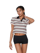 SweetChilling Fold Over Ribbed Knit Shorts in Hem Shorts - On Female Model