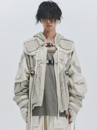 D5ove Tactical Multi Pocket Noragi Jacket in Gray - On Male Model