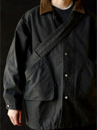 USAGE Heavyweight Canvas Hunting Jacket in Gray - On Male Model