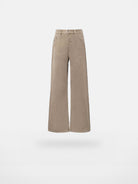 VLABMADE Resin Crinkled Micro Flare Jeans in Beige